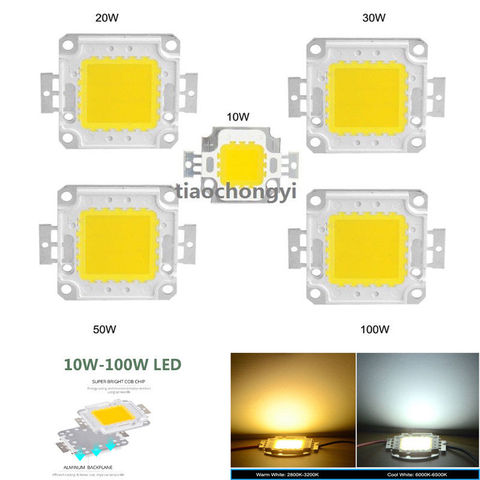 Puce blanche/blanche chaude 10W 50W 100W lumière LED, puce lampe à LED DC 12V/36V, COB intégré, nouveauté ► Photo 1/6