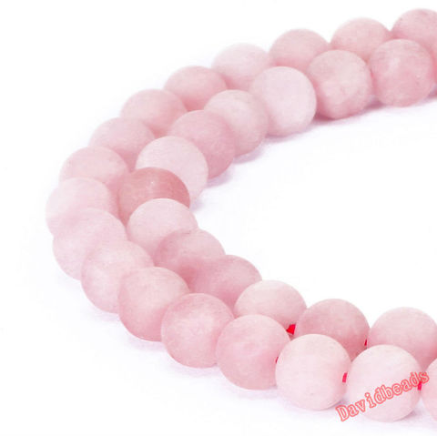 Perles rondes en pierre naturelle Rose mat, pour la fabrication de bijoux, prix d'usine, 4mm 6mm 8mm 10mm 12mm ► Photo 1/2