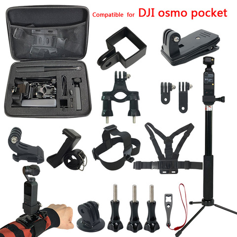 Kit d'accessoires de cardan de poche Osmo pour Dji Osmo, Extension de montage de poche, bâton de Selfie, sac de rangement, étui, ensemble d'accessoires adaptateur ► Photo 1/6