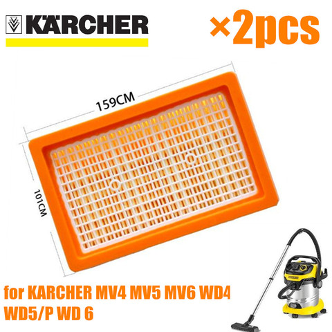 2 pcs KARCHER Filtre pour KARCHER MV4 MV5 MV6 WD4 WD5 WD6 humide et sec Aspirateur Pièces de rechange #2.863-005.0 hepa filtres ► Photo 1/3