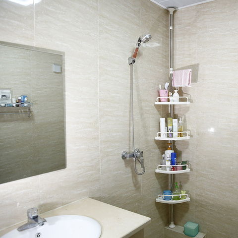 Support d'angle télescopique à 4 niveaux pour salle de bain, étagère d'angle, support de rangement, organisateur de cuisine ► Photo 1/1