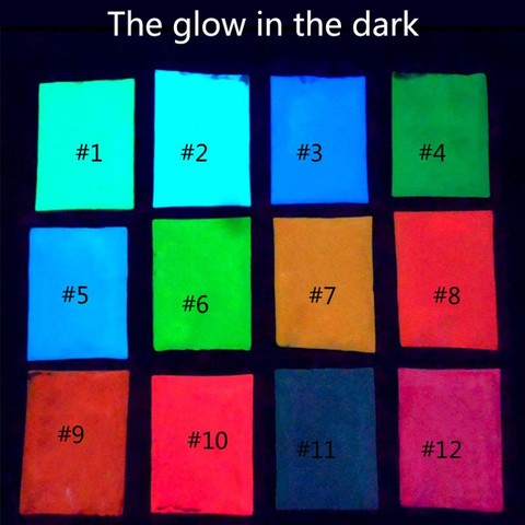 12 couleurs mode Super lumineux lueur dans la poudre sombre lueur Pigment lumineux poudre fluorescente poudre de couleur vive 10 g/sac ► Photo 1/6