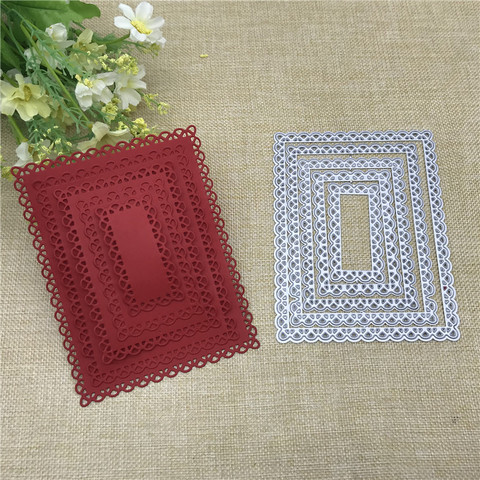 Matrices en métal à cadre rectangulaire, matrices de découpe en métal pour Scrapbooking, timbres artisanaux, cartes de gaufrage découpées, faire cadre de pochoir ► Photo 1/5