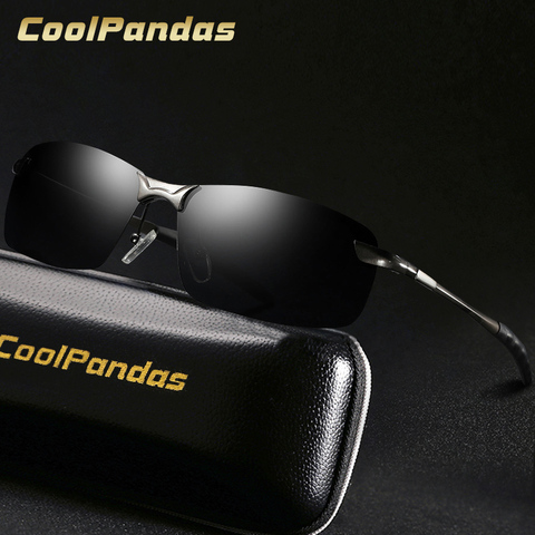 CoolPandas – lunettes De soleil polarisées HD Anti-éblouissement pour hommes et femmes, verres De marque De styliste en métal pour conduire, Oculos De Sol Masculino Ray ► Photo 1/6