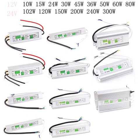 Cc 12V/24V, 10w/15w/20w/25w/30w/36w/45w/50w/60w/80w/100w/120 transformateur d'alimentation Led, pilote Led, adaptateur d'alimentation étanche, W/150W ► Photo 1/6