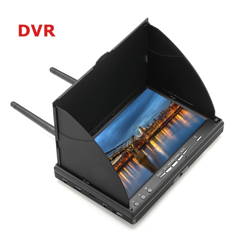 Moniteur Raceband FPV de 7 pouces, LCD5802D, 5802 5.8G 40CH, 800x480 avec batterie intégrée DVR, pour multicopter FPV ► Photo 1/6