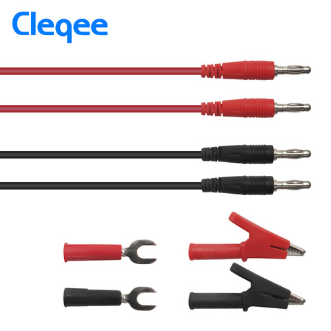 Cleqee – fiches bananes P1041B 6-en-1 1M 4mm, kits de fils de Test, pinces crocodile à fiche de type U 6mm, alimentation régulée ► Photo 1/5