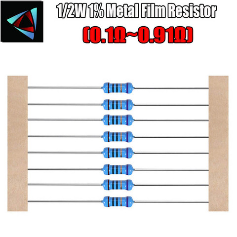 50pcs 1/2W 1% résistance à la couche métallique 0.1 0.12 0.15 0.18 0.2 0.22 0.24 0.27 0.3 0.33 0.39 0.47 0.5 0.56 0.62 0.68 0.75 0.82 0.91 ohm ► Photo 1/2