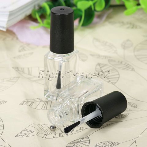 Bouteille de vernis à ongles en verre Transparent, contenant cosmétique vide avec un couvercle, bouteille de vernis à ongles 5ml, 5 pièces/lot ► Photo 1/6