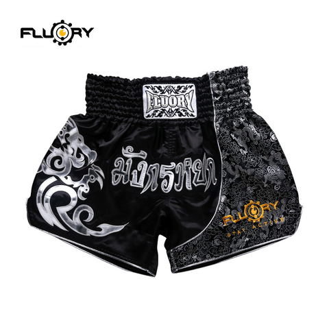 Impression Fluory shorts combat, Shorts de boxe, broderie, patchs, Muay, short thaïlandais ► Photo 1/5