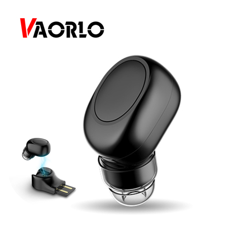 VAORLO – écouteurs Bluetooth invisibles, petits oreillettes sans fil, avec micro, crochet d'oreille, chargeur USB, siège B1 ► Photo 1/6