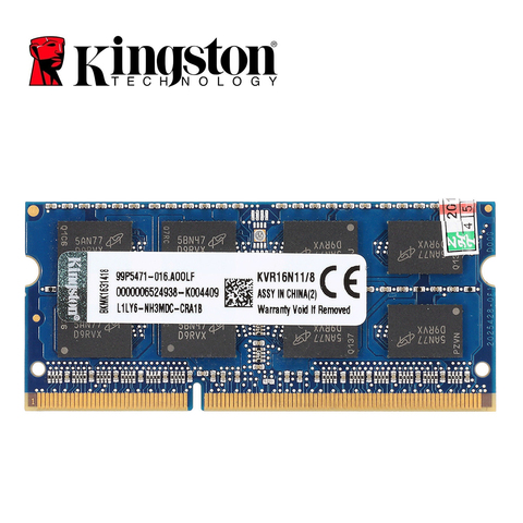 Kingston-mémoire DDR3, Notebook, 8 go, PC3-12800S Mhz DDR3, 8 go de CL11, 1600 broches, 1.5V, mémoire vive ► Photo 1/1