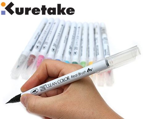 ZIG Kuretake-stylo avec pinceau, brosse RB-6000AT, couleur propre, peinture japonaise, 90 couleurs ► Photo 1/6
