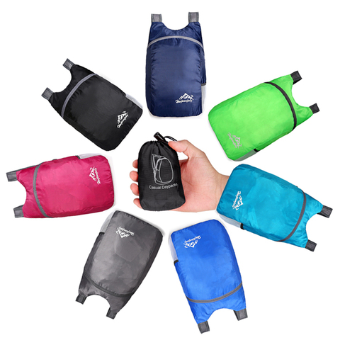 Sac à dos emballable ultra-léger 15L, sacs pliables imperméables de sac à dos de Sport en plein air pour les femmes d'hommes, sacs à dos pliants de voyage de randonnée ► Photo 1/6