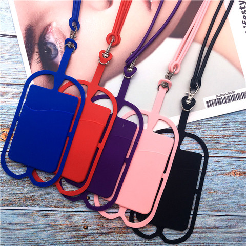 Étui de support de lanière de téléphone portable en Silicone housse de cou de téléphone universel sangle de collier pour lanière de téléphone Mobile intelligent pour téléphone ► Photo 1/6