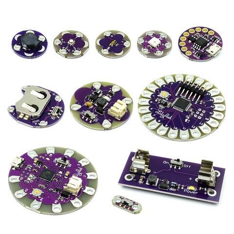 LilyPad – carte mère 328 pour Arduino, Micro USB ATtiny85, Buzzer WS2812, rvb CR2032, TEMT6000 ► Photo 1/6