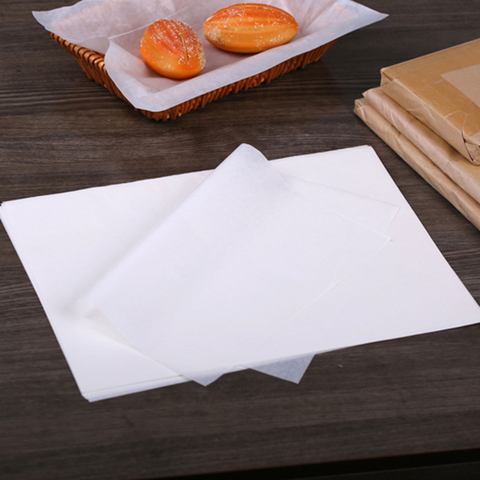 500 pièces papier ciré blanc alimentaire huile preuve graisse papiers emballages pour pain Burger frites emballage paquet barre Restaurant Bar ► Photo 1/6