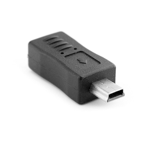 1 PC noir Micro USB femelle à Mini USB adaptateur mâle chargeur convertisseur adaptateur ► Photo 1/6