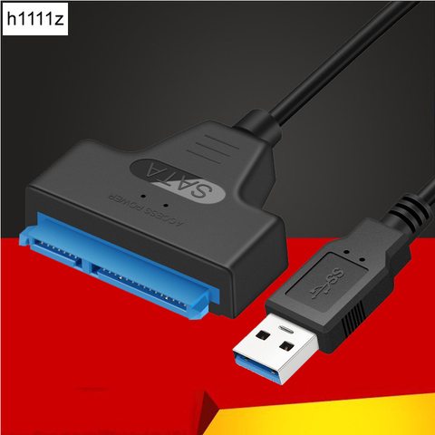 Nouveau câble USB 3.0 SATA 3 adaptateur Sata vers USB jusqu'à 6 Gbps prise en charge 2.5 pouces disque dur SSD externe 22 broches Sata III câble ► Photo 1/6