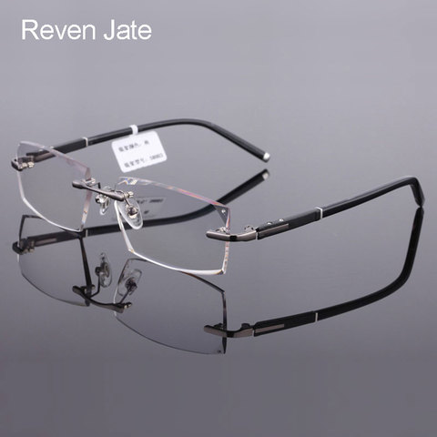 Reven Jate-lunettes pour homme coupe diamant sans monture, en titane pur 58003, monture, Prescription optique, mode lunettes pour hommes ► Photo 1/6