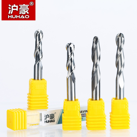 HUHAO 1 pièce 6mm 2 cannelure spirale boule nez fraise CNC routeur mèches pour bois carbure de tungstène fraisage route outil fresa CNC outils ► Photo 1/6