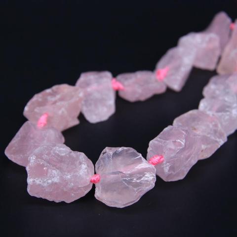 Perles amples en quartz Rose brut naturel, 15.5 pouces/brin, coupe libre, pour la fabrication de bijoux ► Photo 1/6