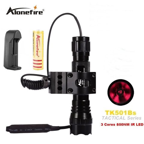 AloneFire-lampe torche infrarouge, lampe torche avec Vision nocturne, lanterne pour la chasse, 501B 5W, 850nm, LED ► Photo 1/6