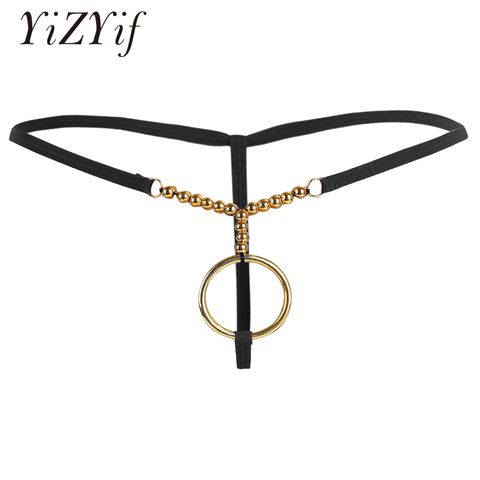 YiZYiF jockstrap hommes g cordes tongs sous-vêtements sexy hommes Lingerie o-anneaux et perles string Bikini string homme string hommes Sexy ► Photo 1/6