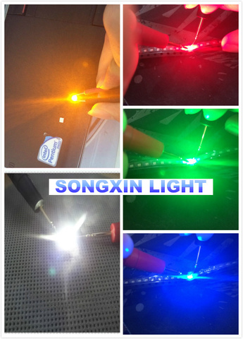 Diode lumineuse Super lumineuse led SMD 100, 5 couleurs x 20 pièces = 0603 pièces, rouge/vert/bleu/jaune/blanc, eau claire, 1.6x0.8x0.6MM ► Photo 1/1