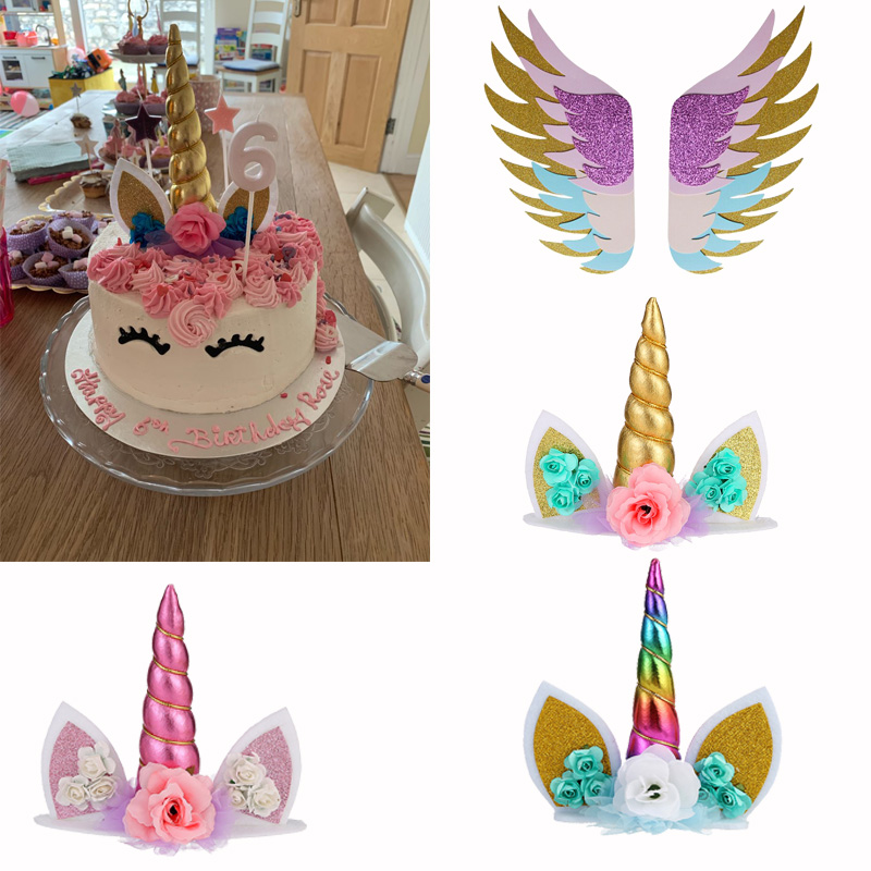 Décoration de gâteau licorne en forme d'animal de dessin animé, décoration  de Cupcake d'anniversaire pour fille et garçon, cadeau d'anniversaire pour  enfants - AliExpress