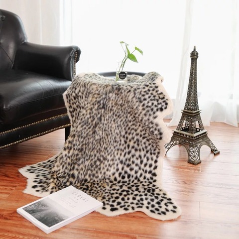 Tapis imprimé léopard et tigre, 94x100CM, en faux cuir de vache, antidérapant, imprimé Animal pour ho ► Photo 1/3