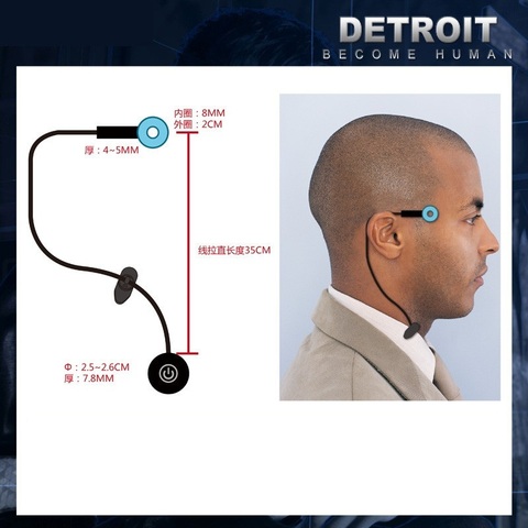 Detroit: devenir des accessoires de LED de tête de cercle d'anneau humain Cosplay Connor RK800 lampe de Scintillation d'état de Kara de lumière LED de Temple sans fil ► Photo 1/6