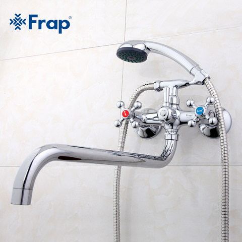 Frap – ensemble de douche murale, douchette à main, salle de bains, double poignée, robinet de douche à double trou avec nez de 36cm F2619 ► Photo 1/6