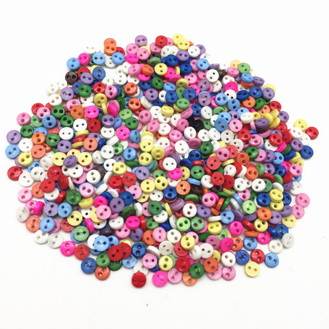 250 pcs 4mm Ronde 2 Trous Minuscule Poupée Vêtements Boutons BRICOLAGE À La Main À Coudre Flatback Bouton Scrapbooking Pastel De Noël Lumineux ► Photo 1/5