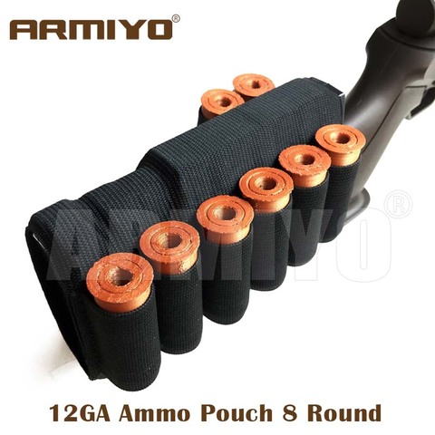 Armiyo-pistolet bandelier tactique de 8 jauges 12GA, pour la bataille, de Stock de balles, accessoires de tir noirs ► Photo 1/6