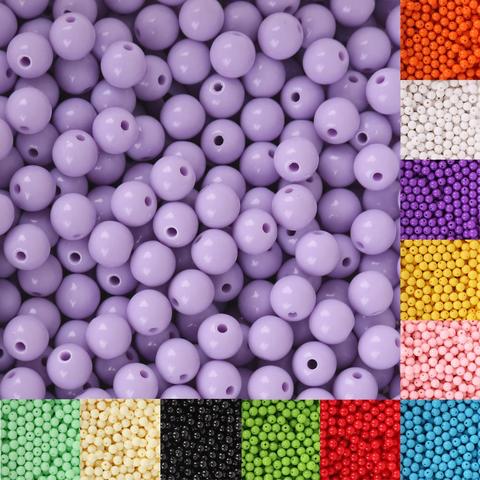 8mm 100 pcs En Plastique Acrylique Perles Rondes Perles D'espacement Lâche Artisanat Décoration pour BRICOLAGE Bracelets Colliers Fabrication De Bijoux ► Photo 1/6