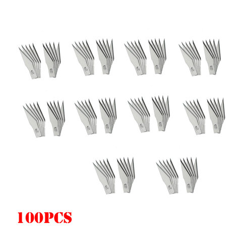 11 # chirurgicale couteaux lames (pour 11 # scalpel Utiliser un à remplacer) pour la Sculpture Sur Bois outils PCB Réparation DIY lame outil 100 pcs ► Photo 1/5