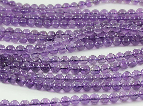 Amethy-perles rondes lisses, magnifique en pierre naturelle violet, qualité AA, 4,6,8,10,12mm, Perles pour bijoux faits à la main ► Photo 1/1