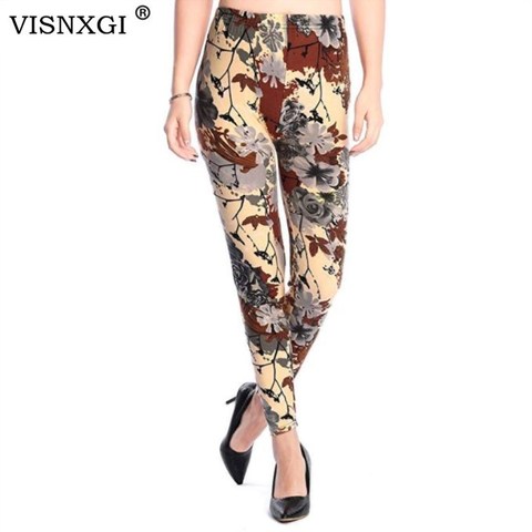 Nouveau printemps chaud Legging National Style ethnique rétro Graffiti peintures impression fleurs pantalon imprimé haute élasticité Leggings ► Photo 1/1