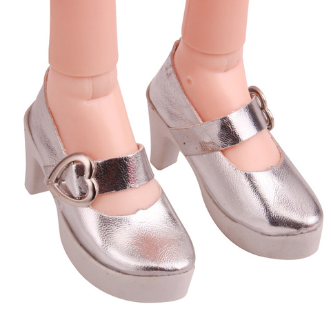 BJD-chaussures de poupées de 60 cm, talons argentés brillants, 1/3 cm, pour filles, pour robe, 7.5 cm, jouets, accessoires, b7-24 ► Photo 1/4