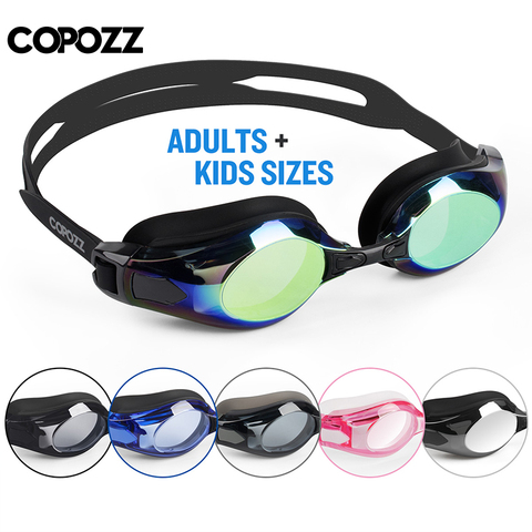 COPOZZ – lunettes de natation pour hommes et femmes adultes de 0 à 8 ans, Double Anti-buée, protection UV, pour la myopie ► Photo 1/6