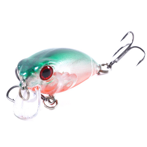 Leurre méné rigide avec yeux 3D, appât artificiel idéal pour la pêche à la truite ou au bar, Crankbait, avec triple hameçon, 4cm, 3.5g, 1 unité ► Photo 1/6