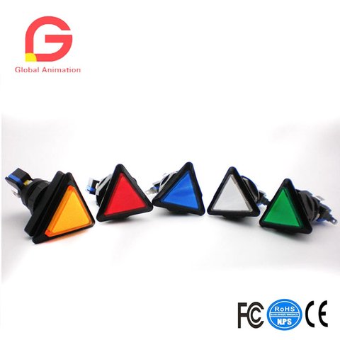 5 pièces bouton poussoir lumineux de forme triangulaire pour machine de jeu d'arcade ► Photo 1/6