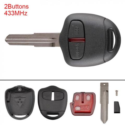 2 boutons voiture télécommande porte-clés sans clé porte-clés avec ID46 et batterie pour MITSUBISHI Triton Pajero Outlander ASX Lancer MIT8 Lama ► Photo 1/6