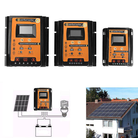 Contrôleur de Charge pour panneaux solaires, 12V/24V, 30A/50A/70A, régulateur pour batterie, écran LCD et double port USB, manuel d'utilisation ► Photo 1/6