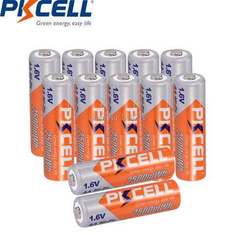 PKCELL – piles rechargeables 1.6V AA 2500mWh, pour lampe de poche, télécommande, lecteurs CD, 12 pièces ► Photo 1/3