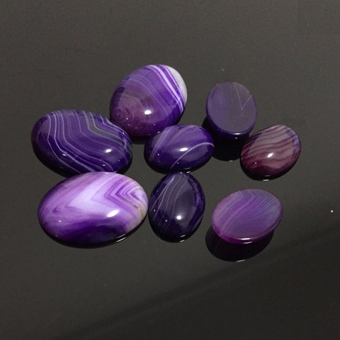 13x18/18x25mm pas de perles de trou naturel violet dentelle Agates pierre Cabochon bijoux accessoires perles bricolage à la main pour anneaux pendentifs ► Photo 1/6