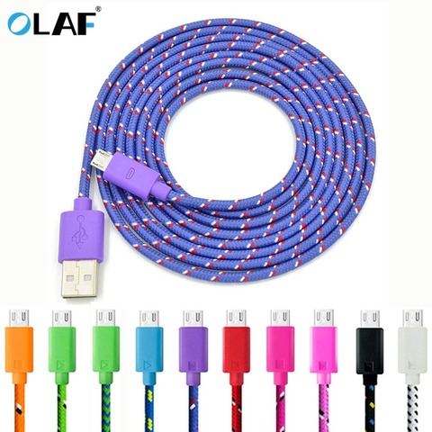 OLAF Micro USB câble 1M/2M/3M charge rapide téléphone portable USB chargeur adaptateur cordon fil données câble de synchronisation pour Samsung Huawei Xiaomi ► Photo 1/6