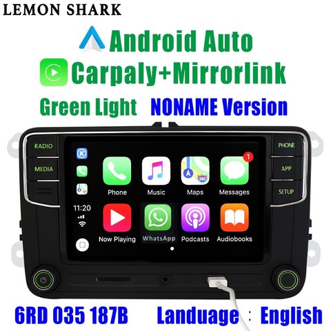 Autoradio Android Auto/Carplay (RCD330G/RCD330 Plus 6RD 035 187B), sans marque, bouton vert, pour Skoda Octavia Fabia Superb Yeti ► Photo 1/6