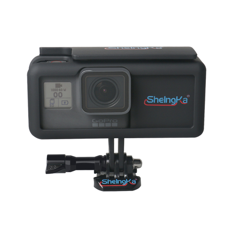 Bloc de batterie externe latéral, alimentation mobile avec boîtier de protection de cadre pour GoPro Hero5/6/7, accessoires de caméra de Type C noir ► Photo 1/6